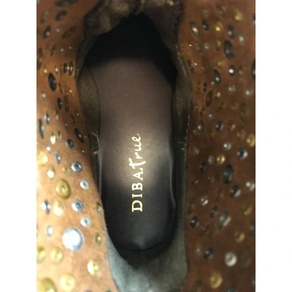 Diba True Flying Solo Women's Brown Leather 6.5 Studded Ankle Western Pull On - Picture 8 of 11